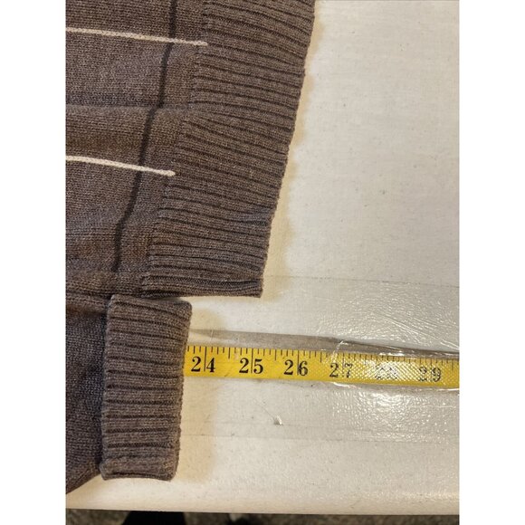 Oscar De La Renta Mens Plaid Knit Sweater Brown Medium - Picture 5 of 6